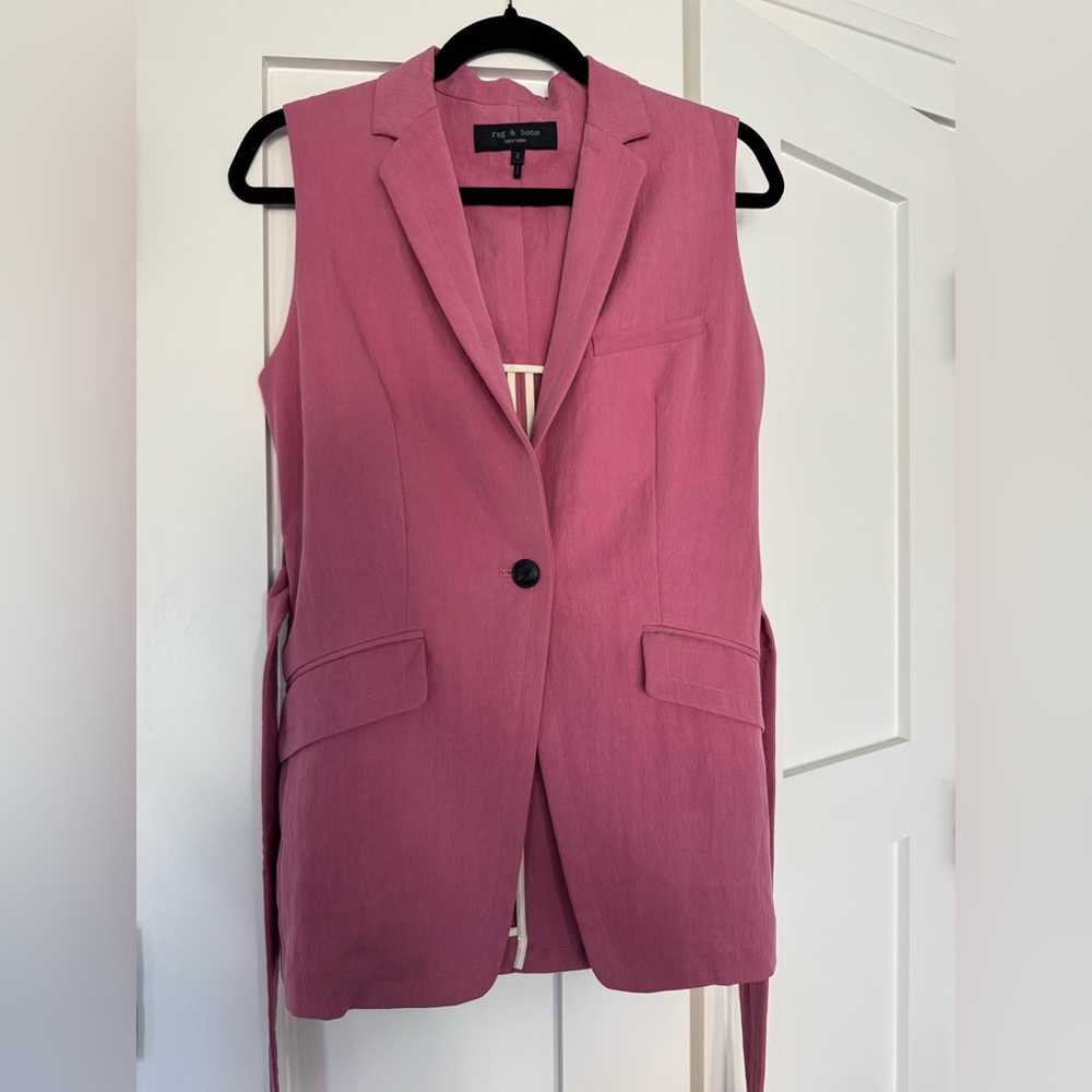Rag & Bone Margot Sleeveless Belted Blazer